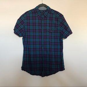 GAP Short Sleeve Plaid Button Down Shirt Medium